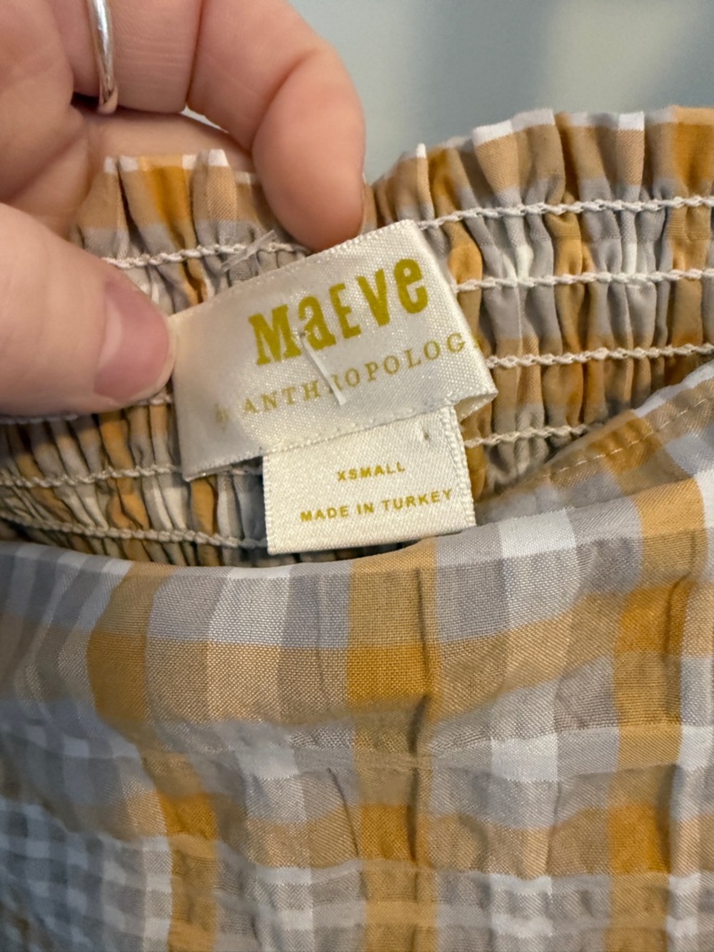 Maeve by Anthropologie Plaid Square neck Blouse - Picture 4 of 8